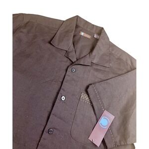 Centro Button Down Shirt Mens‎ Large Dark Brown NWT